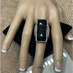 GORGEOUS Silpada Bold Statement Ring Black Tie Onyx Sterling Silver Size 6 9 10